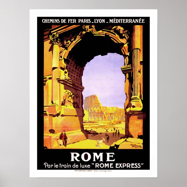 Poster Vintage voyage de Rome (Devant)