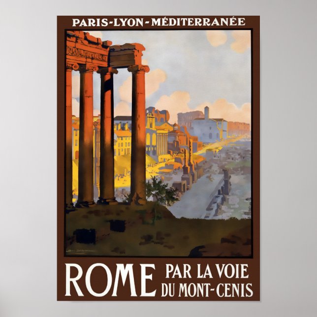 Poster Vintage voyage de Rome (Devant)