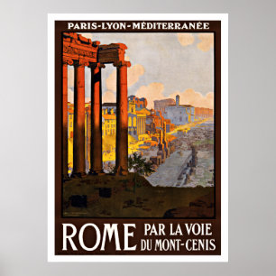 Poster Vintage voyage de Rome Italie