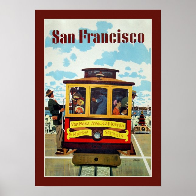 Poster Vintage voyage de San Francisco USA (Devant)