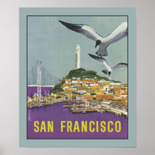 Poster Vintage voyage de San Francisco USA