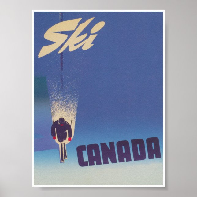 Poster Vintage voyage de Ski Canada (Devant)