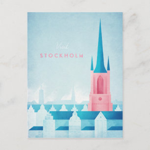 Poster Vintage voyage de Stockholm - Carte postale
