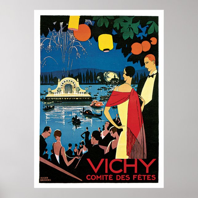 Poster Vintage voyage de Vichy France (Devant)