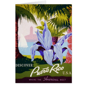 Poster Vintage voyage, Découvrez Porto Rico !