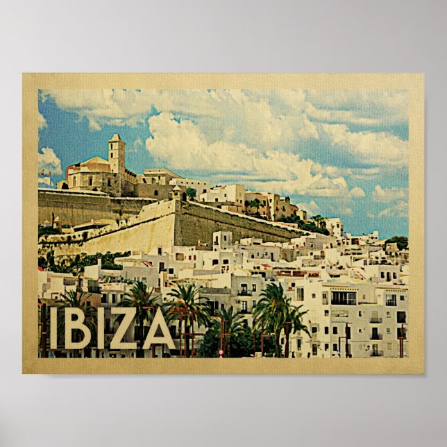 Poster Vintage voyage d'Ibiza (Devant)