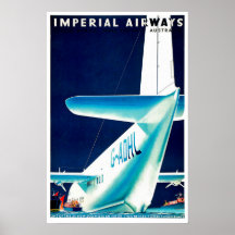 Poster Vintage voyage d'Imperial Airways Airlines