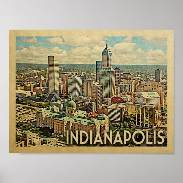 Poster Vintage voyage d'Indianapolis (Devant)