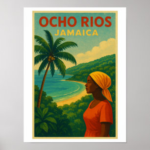 Poster Vintage voyage d'Ocho Rios - Jamaïque