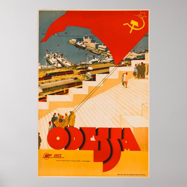 Poster Vintage voyage d'Odessa Ukraine (Devant)