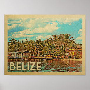 Poster Vintage voyage du Belize