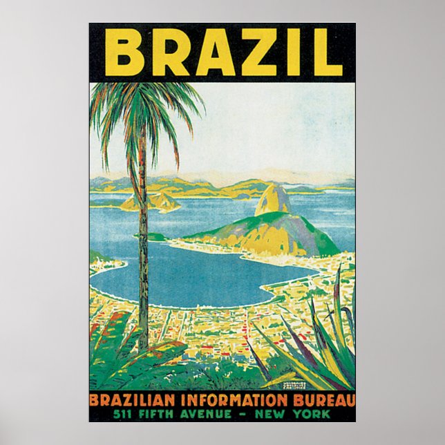 Poster Vintage voyage du Brésil (Devant)