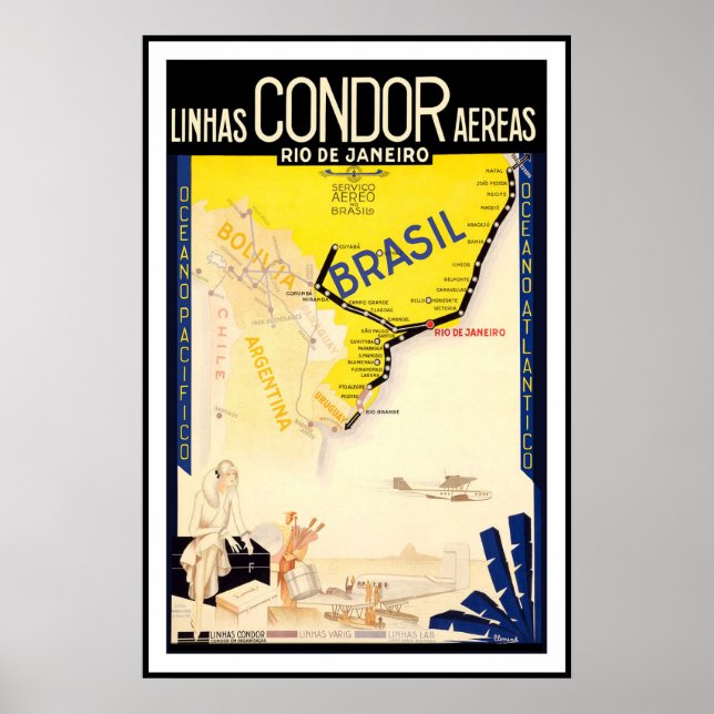 Poster Vintage voyage du Brésil (Devant)