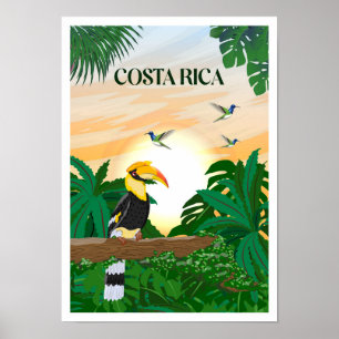 Poster Vintage voyage du Costa Rica
