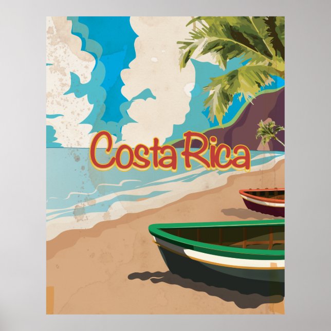 Poster Vintage voyage du Costa Rica (Devant)