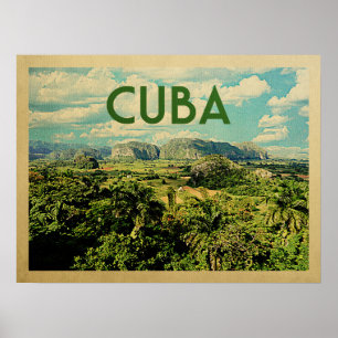 Poster Vintage voyage du Cuba