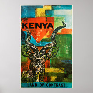 Poster Vintage voyage du Kenya