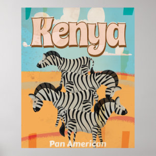 Poster Vintage voyage du Kenya