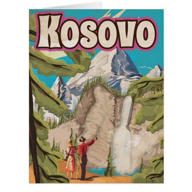 Poster Vintage voyage du Kosovo (Devant)