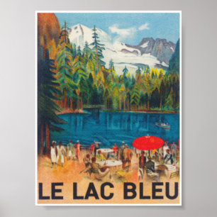 Poster Vintage voyage du Lac Bleu Suisse