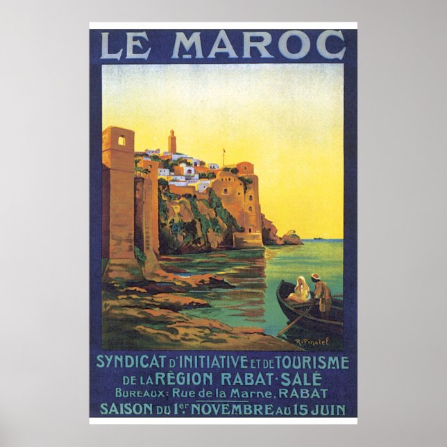 Poster Vintage voyage du Maroc (Devant)