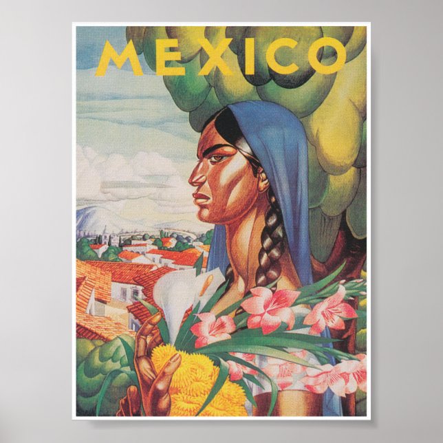 Poster Vintage voyage du Mexique (Devant)