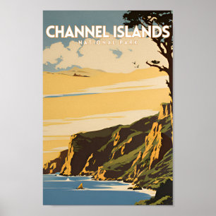 Poster Vintage voyage du parc national des Îles-de-la-Man