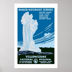 Poster Vintage voyage du parc Yellowstone