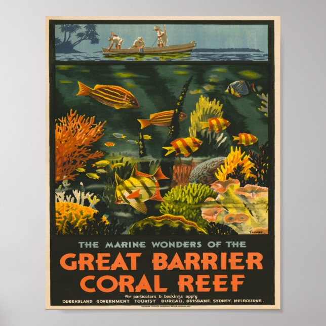 Poster Vintage voyage du Queensland (Devant)