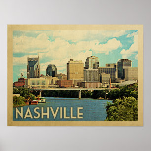Poster Vintage voyage du Tennessee de Nashville