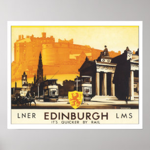 Poster Vintage voyage Edimbourg Ecosse