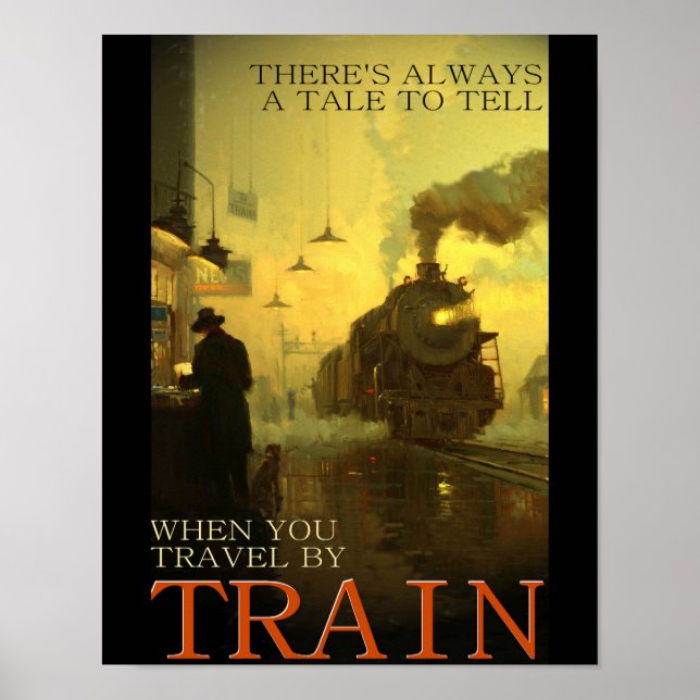 Poster Vintage voyage En Train (Devant)