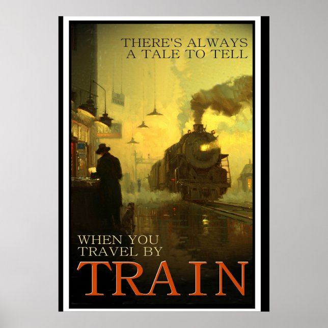 Poster Vintage voyage En Train (Devant)