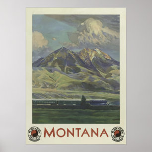 Poster Vintage voyage - États-Unis Montana
