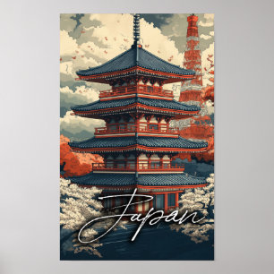 Poster Vintage voyage : Explorez l'attrait du Japo