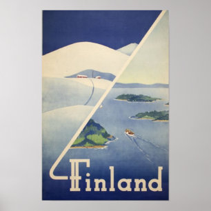 Poster Vintage voyage finlandais