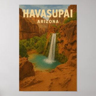 Poster Vintage voyage Havasupai Arizona - Havasu