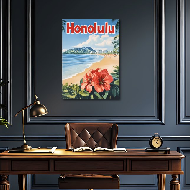 Poster Vintage voyage Honolulu (Créateur téléchargé)