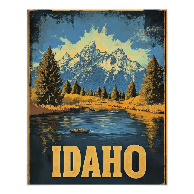 Poster Vintage voyage Idaho (Devant)