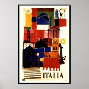 Poster Vintage Voyage Italie -