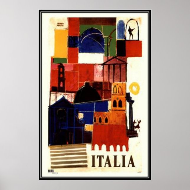 Poster Vintage Voyage Italie - (Devant)