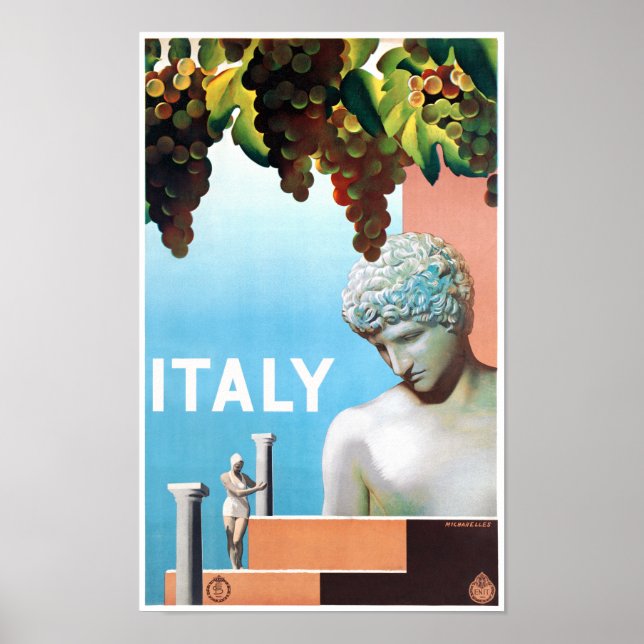 Poster Vintage voyage Italie restauré (Devant)