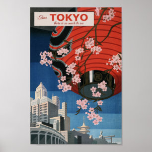 Poster Vintage voyage japonais de Tokyo