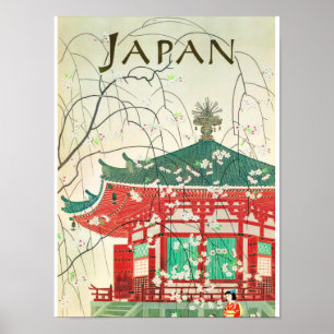 Poster Vintage voyage japonais restauré