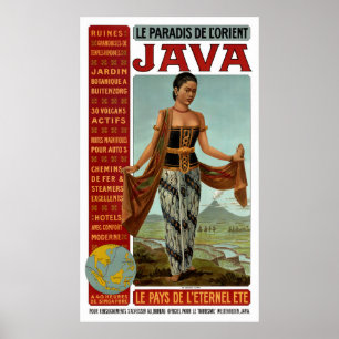 Poster Vintage voyage Java restauré