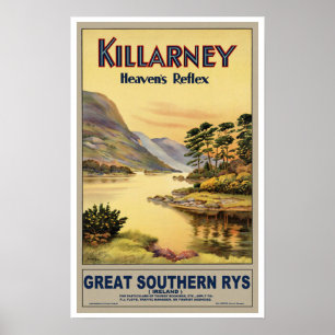 Poster Vintage voyage Killarney Irlande