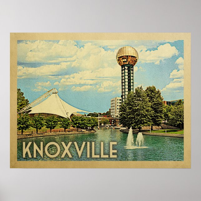 Poster Vintage voyage Knoxville Tennessee (Devant)