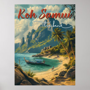 Poster Vintage voyage Koh Samui