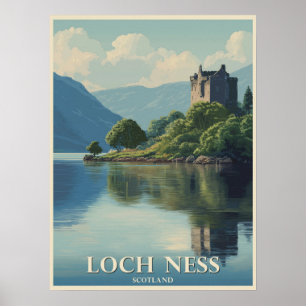 Poster Vintage voyage Loch Ness Scotland