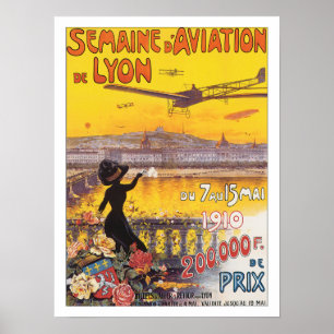 Poster Vintage voyage Lyon France